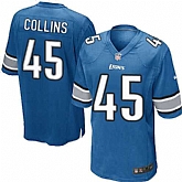 Nike Men & Women & Youth Lions #45 Collins Blue Team Color Game Jersey,baseball caps,new era cap wholesale,wholesale hats